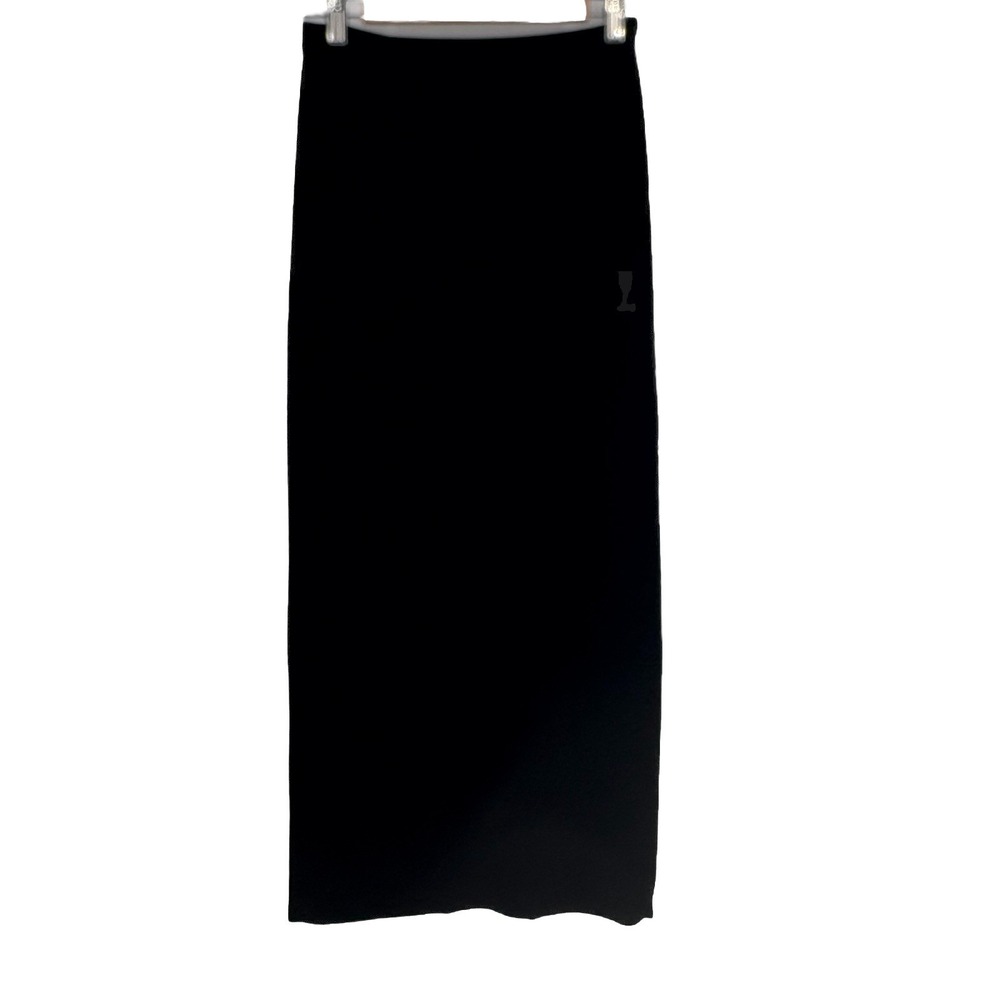 VTG Tadashi Women Velvet Maxi Skirt S Chocolate High Side Slits Brown Whimsigoth